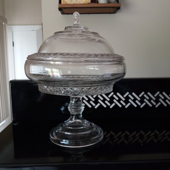 Antique Imperial Glass Early American Pattern Glass Covered Compote Bowl 1902 - Picture 4 of 16
